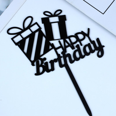 10 DB akril boldog születésnapi tortafeltét ballon arany akril tortafeltét buli kellékek babaváró születésnapi torta dekoráció