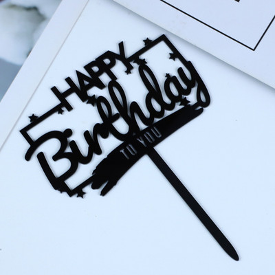 10 DB akril boldog születésnapi tortafeltét ballon arany akril tortafeltét buli kellékek babaváró születésnapi torta dekoráció