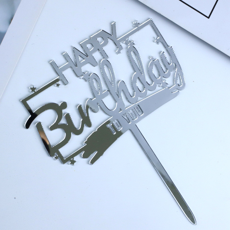 10 DB akril boldog születésnapi tortafeltét ballon arany akril tortafeltét buli kellékek babaváró születésnapi torta dekoráció