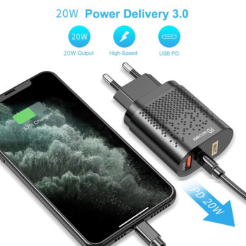 Φορτιστής PD 20W USB Type C για iPhone 14 13 Pro Max Mini Quick Charge QC 3.0 Fast Charging Ταξιδιωτική Βύσμα τοίχου για Xiaomi 12 Samsung