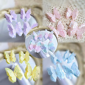 Zmiešané jedlé kvety a motýle oblátky z ryžového papiera na zdobenie torty, narodeninových tort, nástroj na zdobenie kuchynského doplnku.