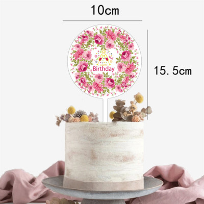 Boldog születésnapi torta dekoratív virág pillangó torta dekoratív otthoni születésnapi buli díszítő cikkek