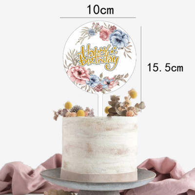 Boldog születésnapi torta dekoratív virág pillangó torta dekoratív otthoni születésnapi buli díszítő cikkek
