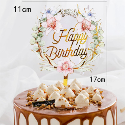 Boldog születésnapi torta dekoratív virág pillangó torta dekoratív otthoni születésnapi buli díszítő cikkek