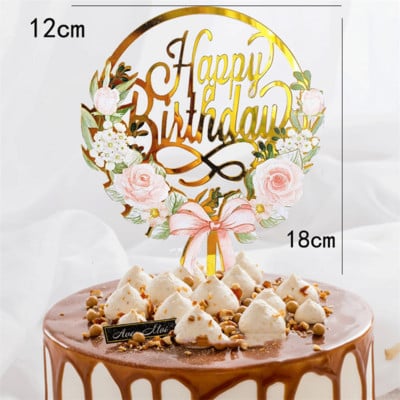 Boldog születésnapi torta dekoratív virág pillangó torta dekoratív otthoni születésnapi buli díszítő cikkek