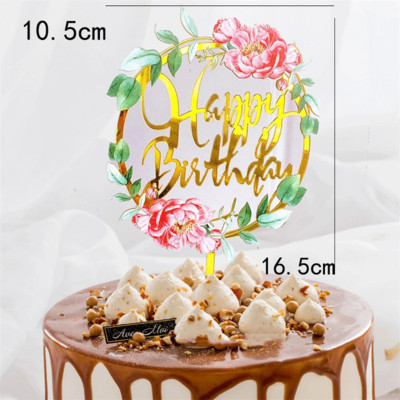 Boldog születésnapi torta dekoratív virág pillangó torta dekoratív otthoni születésnapi buli díszítő cikkek