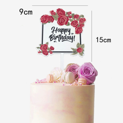 Boldog születésnapi torta dekoratív virág pillangó torta dekoratív otthoni születésnapi buli díszítő cikkek