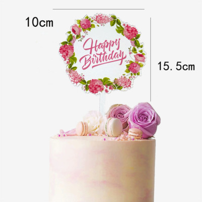 Boldog születésnapi torta dekoratív virág pillangó torta dekoratív otthoni születésnapi buli díszítő cikkek