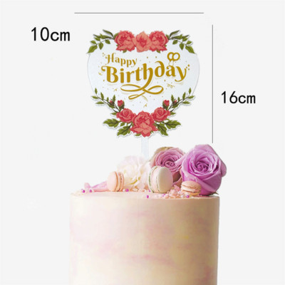 Boldog születésnapi torta dekoratív virág pillangó torta dekoratív otthoni születésnapi buli díszítő cikkek
