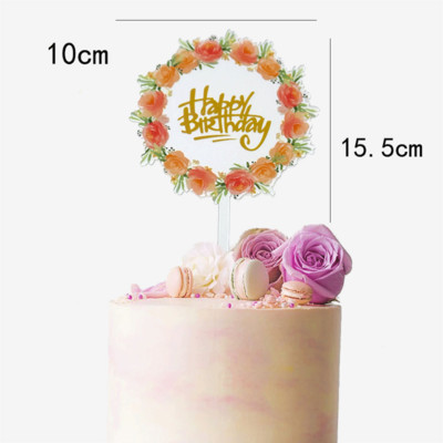 Boldog születésnapi torta dekoratív virág pillangó torta dekoratív otthoni születésnapi buli díszítő cikkek