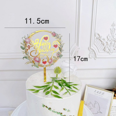Boldog születésnapi torta dekoratív virág pillangó torta dekoratív otthoni születésnapi buli díszítő cikkek