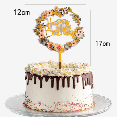 Boldog születésnapi torta dekoratív virág pillangó torta dekoratív otthoni születésnapi buli díszítő cikkek