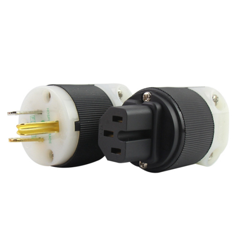 Hubbell HBL8215C američki utikač za napajanje Čisti bakar / pozlaćeni HiFi audio AC kabel za napajanje američki utikač IEC konektor