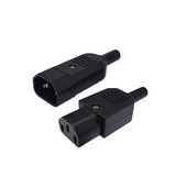 16A 250V IEC egyenes kábel dugós csatlakozó C13 C14 dugós dugó újrahuzalható tápcsatlakozó 3 tűs AC aljzat ipari dugó