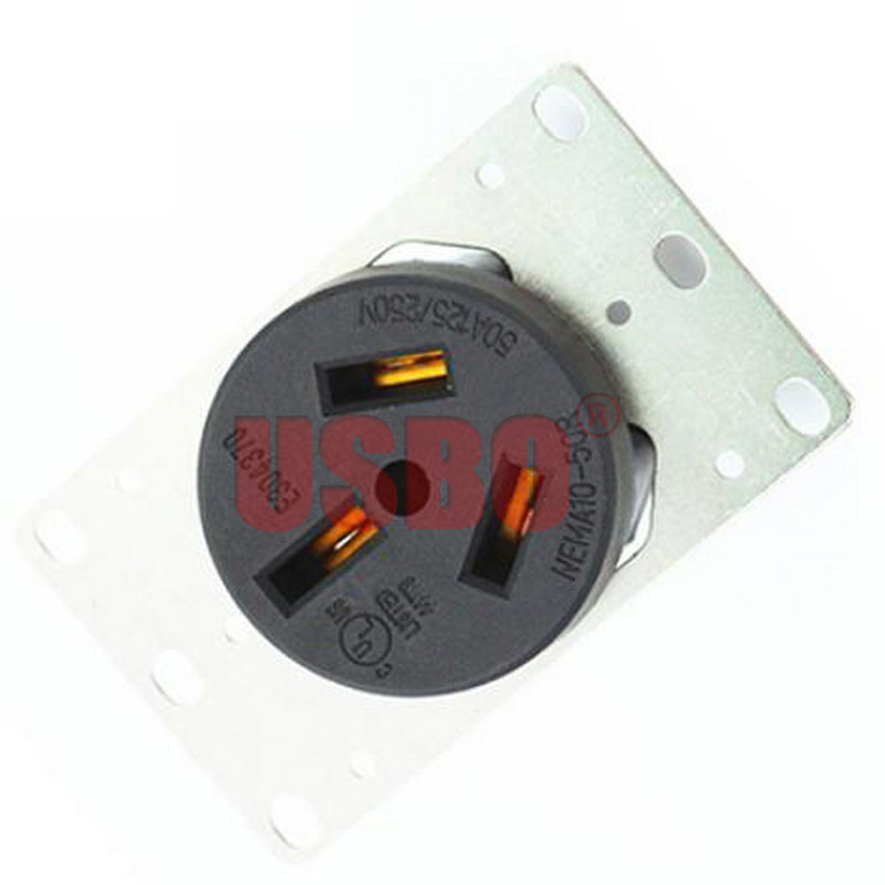 Crni 50A 125V/250V NEMA 10-50P & 10-50R Američki 3-polni industrijski utikač utičnica generator upravljačka ploča utikač utičnica konektor