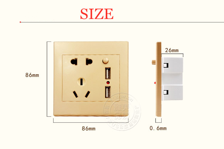 CA 110-250V 13A Priză USB de perete Panou de priză de perete universală cu 2 porturi USB Mușcă de încărcare Comutator Priză de curent UE SUA Marea Britanie AU