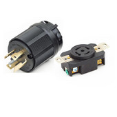 Fekete 30A 120V/208V NEMA L21-30P L21-30R US 5 pólusú Kikapcsolásgátló ipari generátor vezérlőpanel tápcsatlakozó aljzat átalakító