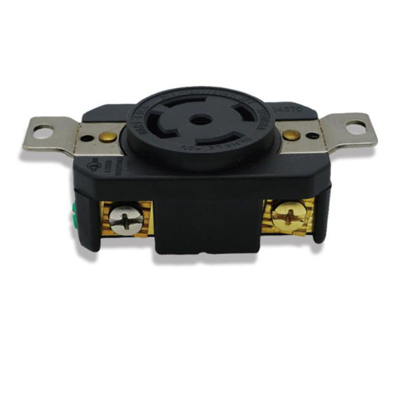 Fekete 30A 120V/208V NEMA L21-30P L21-30R US 5 pólusú Kikapcsolásgátló ipari generátor vezérlőpanel tápcsatlakozó aljzat átalakító