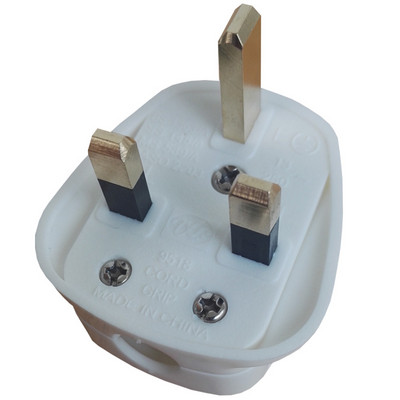 Bijelo crni 3-polni UK glavni utikač Adapter kabela 13A 3250W Električna utičnica uređaja Adapter s osiguračem Kućanski