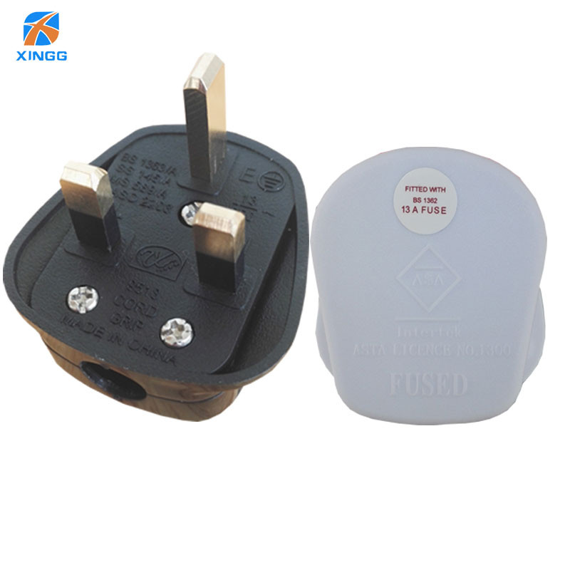Bijelo crni 3-polni UK glavni utikač Adapter kabela 13A 3250W Električna utičnica uređaja Adapter s osiguračem Kućanski