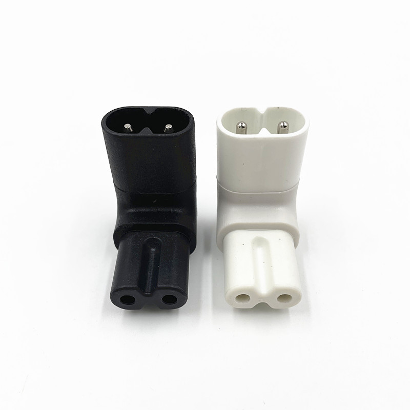 1 kom IEC 320 2-pinski C7 ženski u C8 muški pretvarač AC adaptera pod pravim kutom
