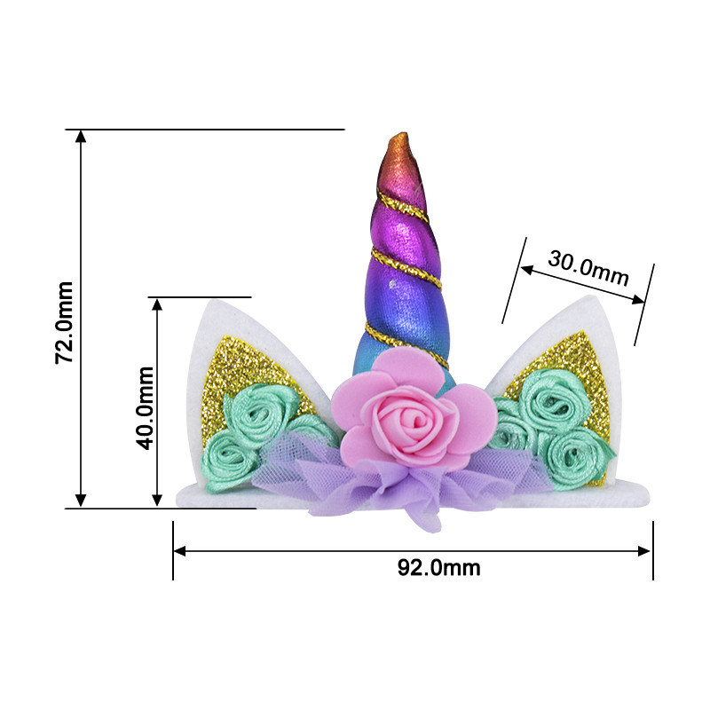 Unicorn Mini Size Cake Topper Ar rokām darināts vienradža raga kūkas dekors