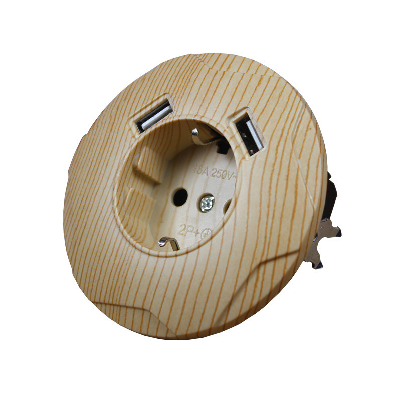 2019 novi stil USB zidna utičnica Besplatna dostava Dvostruki USB priključak 5V 2A boja drva nagrada USB utičnica steckdose FCW-01