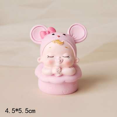 1. 100 dienas Peļu mazulis Meitene Zēns Zils Rozā Matu Balons Kūkas virsma ballītei Kūkas dekorēšanai Deserts Jaukas dāvanas