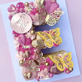 3D akril pillangós tortafedő Esküvői torta díszítő eszközök Tükör arany ezüst cupcake fedő babazuhany születésnapra