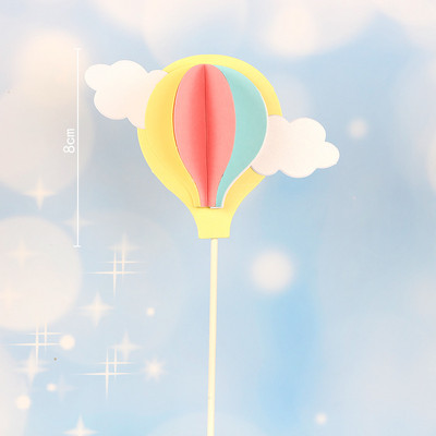 Rainbow Pink Blue Pompom Cloud Topper Topper Happy Birthday Party Festival vjenčanja Desert Decor Zastavice za torte Potrepštine za zabave EL