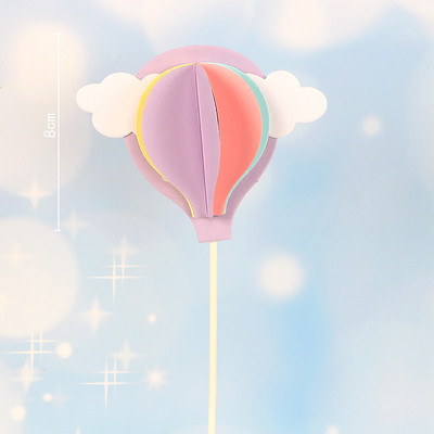 Rainbow Pink Blue Pompom Cloud Topper Topper Happy Birthday Party Festival vjenčanja Desert Decor Zastavice za torte Potrepštine za zabave EL