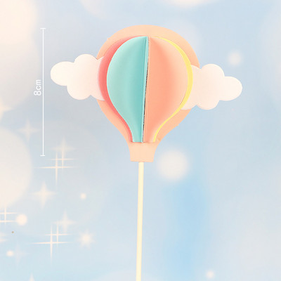 Rainbow Pink Blue Pompom Cloud Topper Topper Happy Birthday Party Festival vjenčanja Desert Decor Zastavice za torte Potrepštine za zabave EL