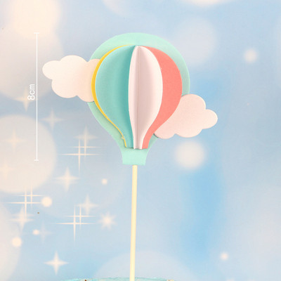 Rainbow Pink Blue Pompom Cloud Topper Topper Happy Birthday Party Festival vjenčanja Desert Decor Zastavice za torte Potrepštine za zabave EL