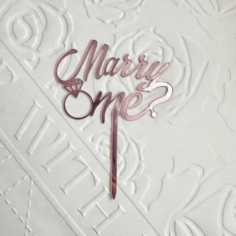 Prepoznatljivo nošenje prstena Zaprosi bračnu zabavu Preljevi za torte Zlato Zaprosi brak Udaj se za mene za zaruke Ukrasi tortu