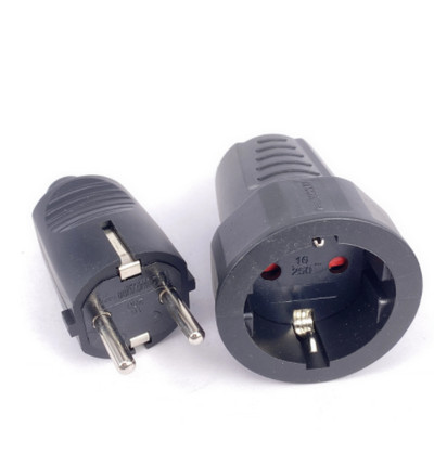 Euro Njemački standard Produžni kabel Utikač Muški Ženski Butt EU Utičnica 16A 250V Uzemljeni Utikač kabela za napajanje