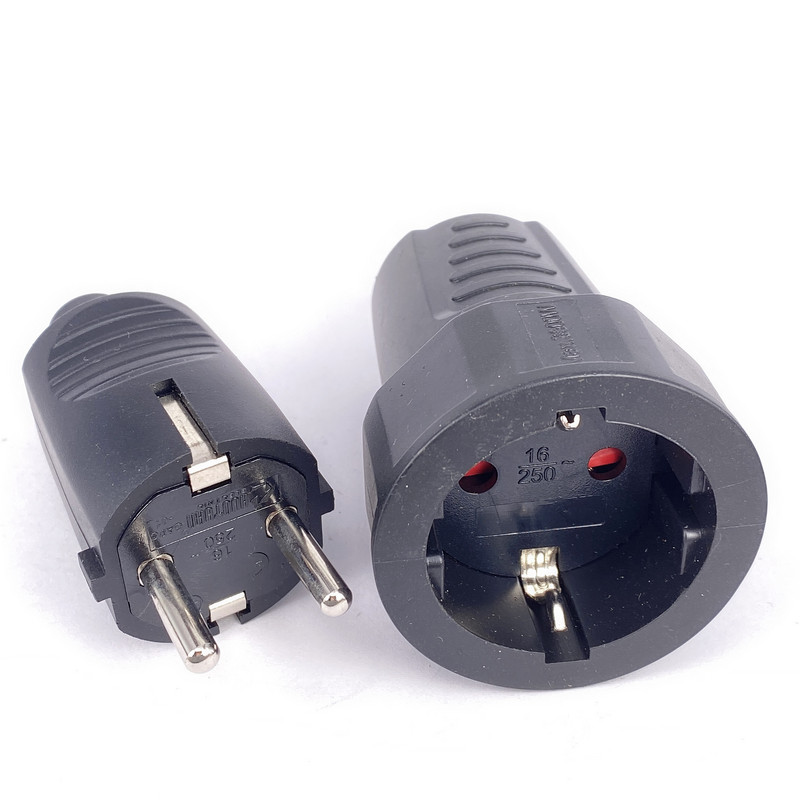 Euro Njemački standard Produžni kabel Utikač Muški Ženski Butt EU Utičnica 16A 250V Uzemljeni Utikač kabela za napajanje