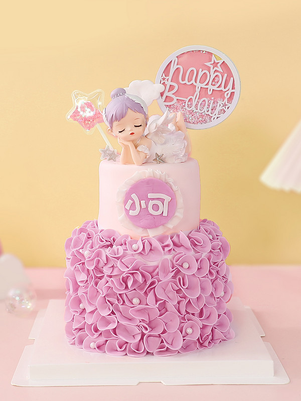 Anđeoska krila Djevojka Prekrivač torte Sretan rođendan Dekoracija Rainbow Wedding Cupcake Prekrivači Baby Shower Pokloni za zabavu Dodaci za pečenje