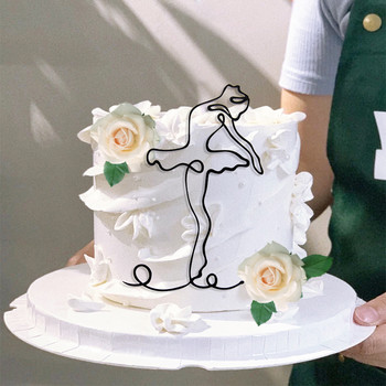 Абстрактно акрилно лице на жената Торта за торта Сватба Момичета Парти за рожден ден Направи си сам Art Cake Decorating Годишнина Парти Декор Консумативи