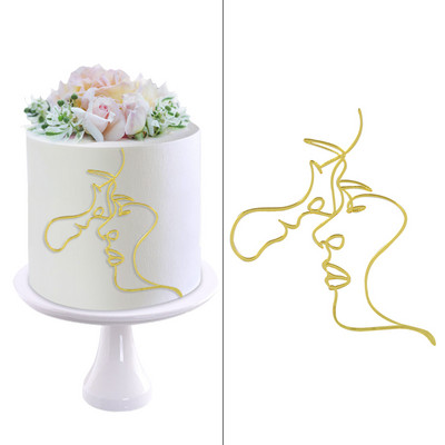 Absztrakt akril női arc tortafesték esküvői lányok születésnapi partija barkácsművészeti torta díszítő jubileumi party dekorációs kellékek