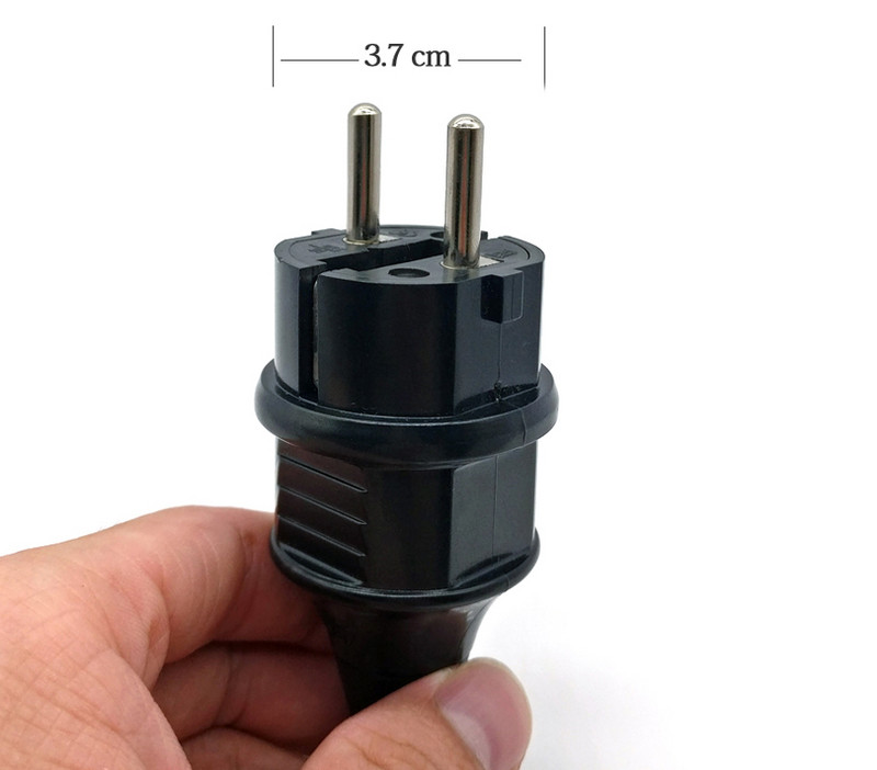 Juoda balta CE AC 250V 16A EU Vokietija Neperšlampamas maitinimo kištukas 2p elektros kabelio jungtis laidinis adapterio keitiklis