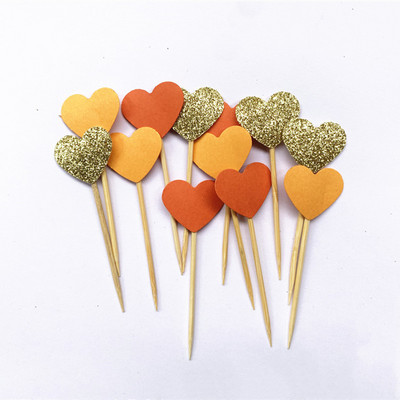 40 db, kézzel készített, szép rózsaszín szívű cupcake-feltét, lány baba zuhany dekoráció, party kellékek születésnapi esküvői party dekoráció