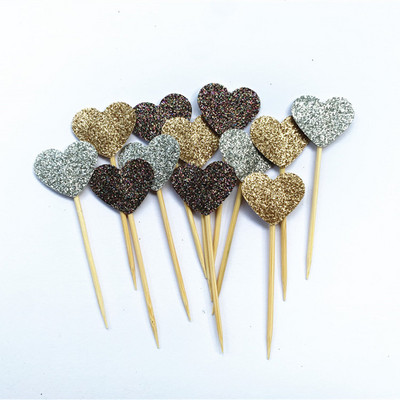 40 db, kézzel készített, szép rózsaszín szívű cupcake-feltét, lány baba zuhany dekoráció, party kellékek születésnapi esküvői party dekoráció