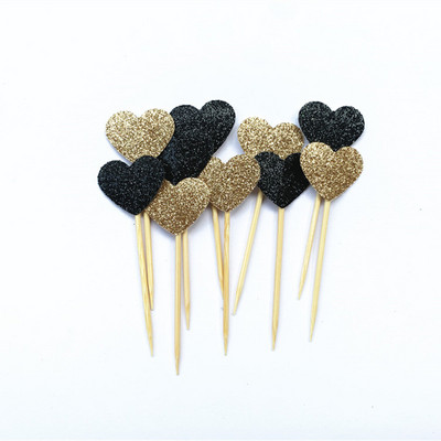 40 db, kézzel készített, szép rózsaszín szívű cupcake-feltét, lány baba zuhany dekoráció, party kellékek születésnapi esküvői party dekoráció