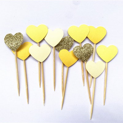 40 db, kézzel készített, szép rózsaszín szívű cupcake-feltét, lány baba zuhany dekoráció, party kellékek születésnapi esküvői party dekoráció