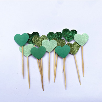 40 db, kézzel készített, szép rózsaszín szívű cupcake-feltét, lány baba zuhany dekoráció, party kellékek születésnapi esküvői party dekoráció