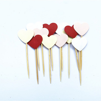 40 db, kézzel készített, szép rózsaszín szívű cupcake-feltét, lány baba zuhany dekoráció, party kellékek születésnapi esküvői party dekoráció