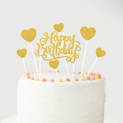 1 set Happy Birthday Topper Topper Rose Gold Silver Star Balon Topper Topper za odrasle, djecu Rođendanska zabava Desert DIY Dekoracije