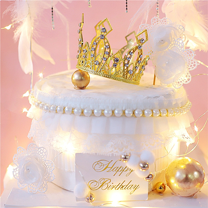 Sretan rođendan Bijeli luk od perja Baletna kruna Dekoracija Pokrivač torte Vjenčanje Mladenka i mladoženja za pečenje Potrepštine za zabavu Darovi