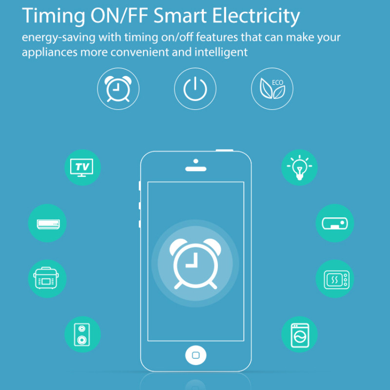 Wifi Power Monitor Utičnica Daljinski upravljač Bežični Fr utikač Univerzalna 16a utičnica Tuya