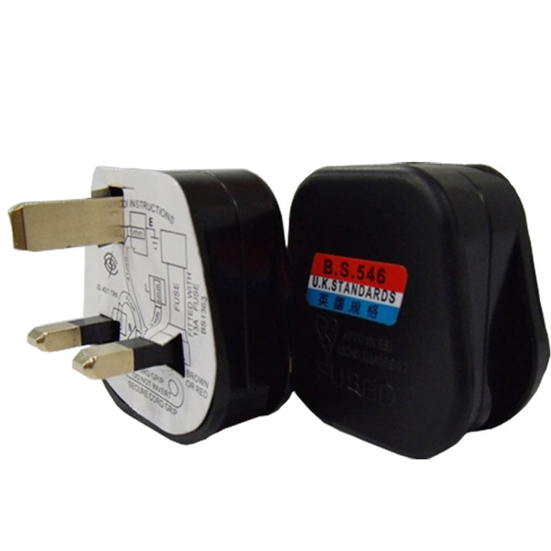 UK 3-kolíkový AC elektrický napájací kábel, obojstranná zástrčka, samec, poistka, zásuvka, adaptér, predlžovací kábel, konektor